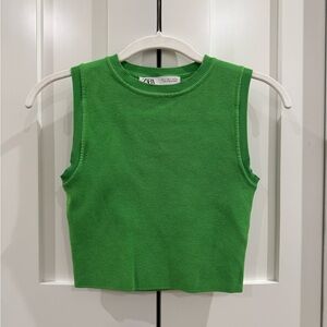 Zara Green Sleeveless Top
